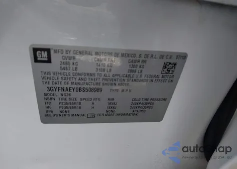 2011 Cadillac Srx Luxury Collection z USA, uszkodzony, nr VIN 3GYFNAEY0BS508989